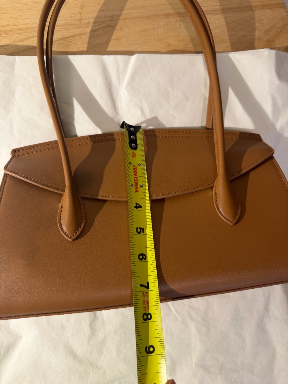 Quince Italian Leather Double Strap Shoulder Bag in Cognac - Picture 5 of 5